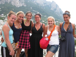 Liz, Maeve, Missy, Me, Christina & Natalie at the top of Capri
